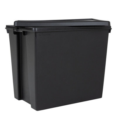 2 x Wham Bam 92L Stackable Recycled Plastic Storage Box & Lid Black