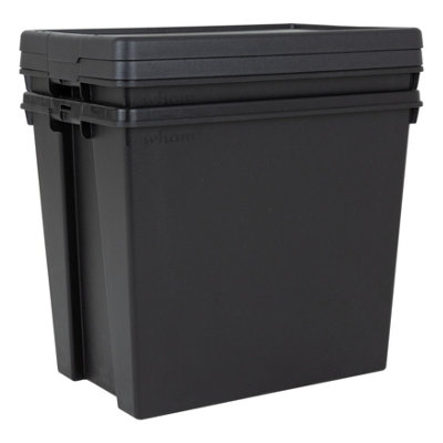 2 x Wham Bam 92L Stackable Recycled Plastic Storage Box & Lid Black - 4