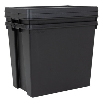2 x Wham Bam 92L Stackable Recycled Plastic Storage Box & Lid Black