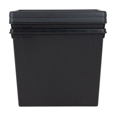 Lot De 2 Boîtes De Recyclage Wham Bam Heavy Duty 96L Avec Couvercle - Noir 69x49.5x37 Cm