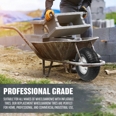 Wheelbarrow Wheel Inner Tube And Barrow Tyre Rubber 3.50-8 Innertube 35 PSi X 2