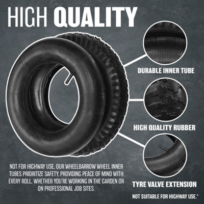 2 X Wheelbarrow Wheel Inner Tube And Barrow Tyre 3.50-8 Rubber