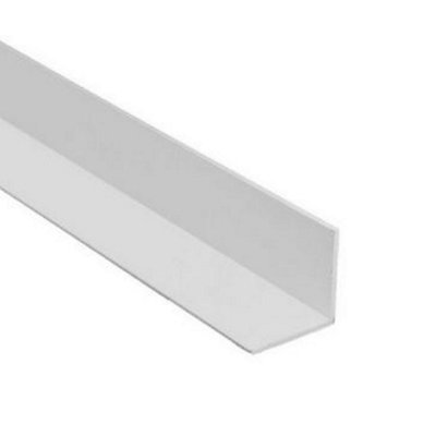 2 x White 1 Metre UPVC Plastic Rigid Angle 25 x 25mm Corner Cover Trim 90 Degree