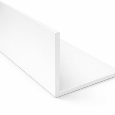 2 x White 1 Metre UPVC Plastic Rigid Angle 70 x 30mm Corner Cover Trim ...