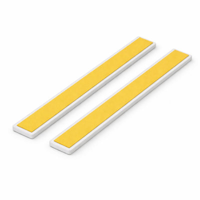 2 X WHITE PVC ADHESIVE FLAT BAR DIY TRIM, 75MM X 1 METRE MOISTURE ...