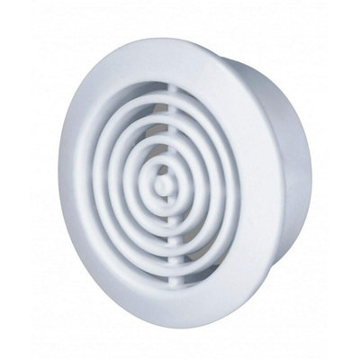 2 x White Round Air Vent Grille 45 mm / 52 mm Soffit Furniture Ventilation Cover