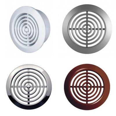 2 x White Round Air Vent Grille 45 mm / 52 mm Soffit Furniture Ventilation Cover