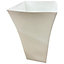 2 x White Tall Large Plastic Contemporary Garden Patio Milano Planter With a Shiny Gloss Finish