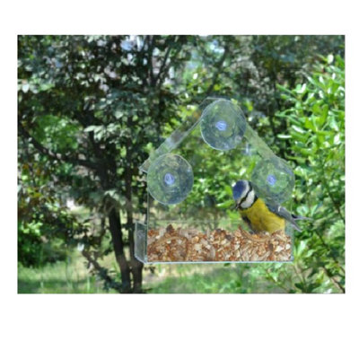 2 x Wild Bird Transparent Window Bird Feeder