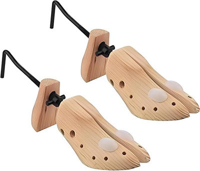 2 x Women Shoe Stretchers Pair Shoe Tree Stretcher Expander Ladies Pine Wood Stretchers for All Shoe Types Size 3-7