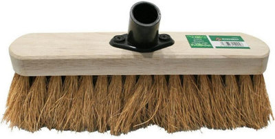2 X Wooden Bristle Bassine Brush Broom Head Floor Cleaning Bracket Soft 12 Inch
