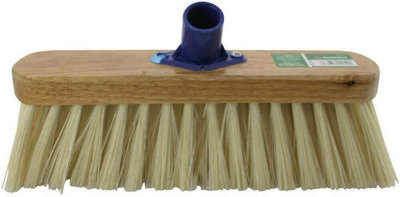 2 X Wooden Varnish Broom Head 12 Inch Brush Soft Cream Bristle Cleaning
