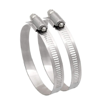 2 x Worm Drive Hose Clamp Clips for 150mm Flexible Ducting 6 Inch Extractor Fans