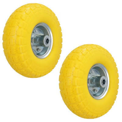 2 x10" Solid Rubber Tyre Wheel Foam Filled Sack Truck Trolley Cart