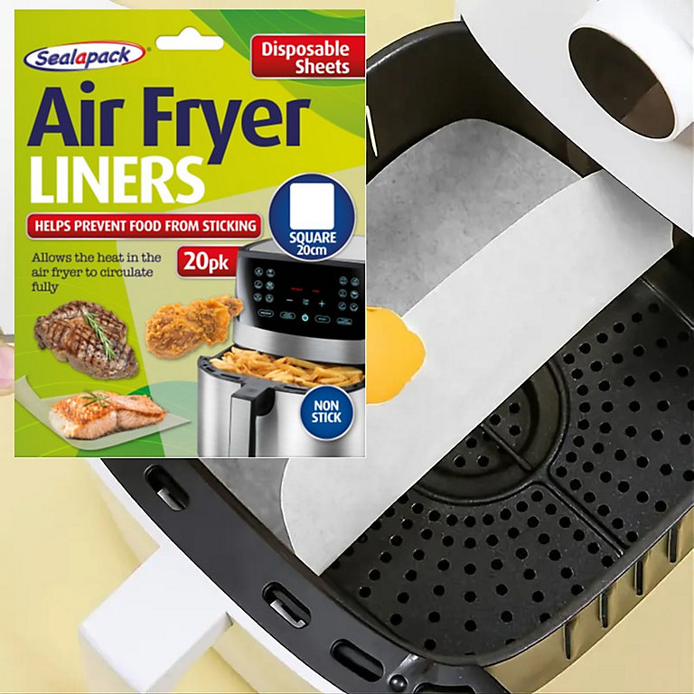 20 Air Fryer Liner Sheets Square Greaseproof Parchment Paper