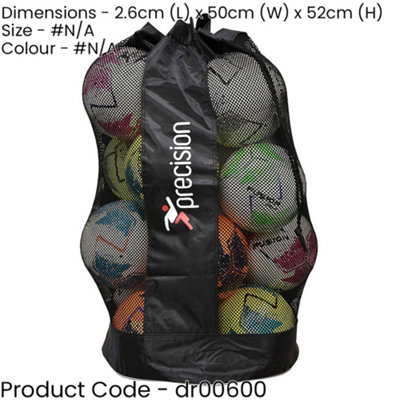 20 Ball Football Mesh Carry Sack Bag - Draw String Nylon - Holds 20x Size 5