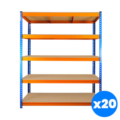 20 BAYS OF 5 TIER ULTRA HEAVY DUTY STORAGE RACKING 1800H X 1500W X 450D ...