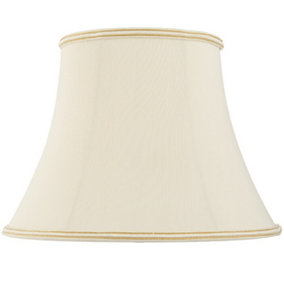 20" Bowed Oval Handmade Lamp Shade Cream Fabric Classic Table Light Bulb Cover