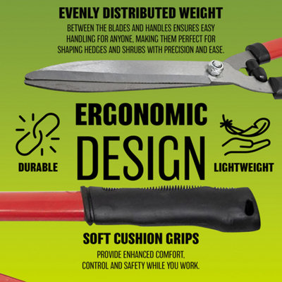 20'' Carbon Steel Blade Grip Handle Garden Shears Hedges Grass Shrubs Bushes New - 4