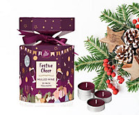 20 Christmas Scented Tea Light Candle Cracker Festive Cheer Mulled Wine Candles