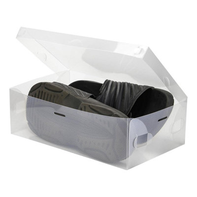 20 Clear Plastic Stackable Shoe Organizer Boxes with Lids, Durable and ...
