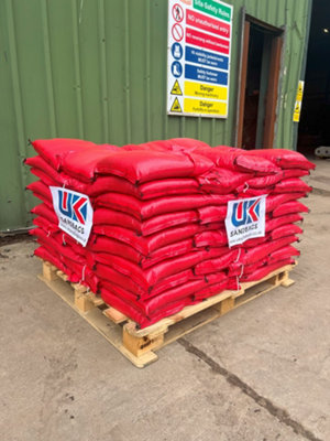 20 Filled red polypropylene sandbags