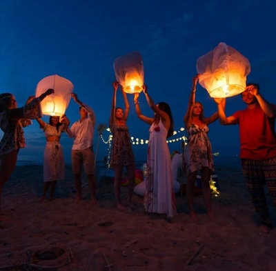 20 Flying Lanterns Biodegradable Paper Chinese Sky Lanterns