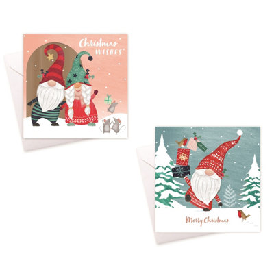 20 Gonk Christmas Cards Festive Xmas Gnomes Fun Greeting Cards With Envelopes