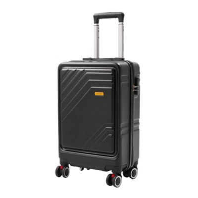 20-Inch Black Lightweight Hard Shell Suitcase with Combination Lock ...