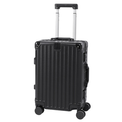 20 Inch Black Suitcase with Combination Lock and USB Charging Port