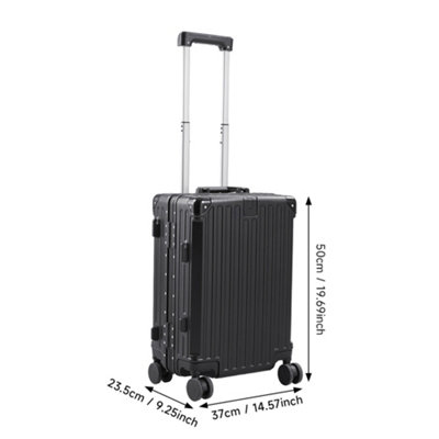 20 Inch Black Suitcase with Combination Lock and USB Charging Port