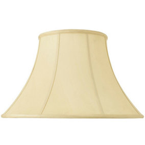 20" Inch Luxury Bowed Tapered Lamp Shade Traditional Honey Silk Fabric & White