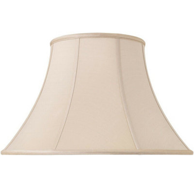 20" Inch Luxury Bowed Tapered Lamp Shade Traditional Oyster Silk Fabric ...