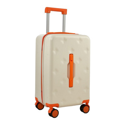 20-Inch Travel Suitcase with Combination Lock in Orange and White