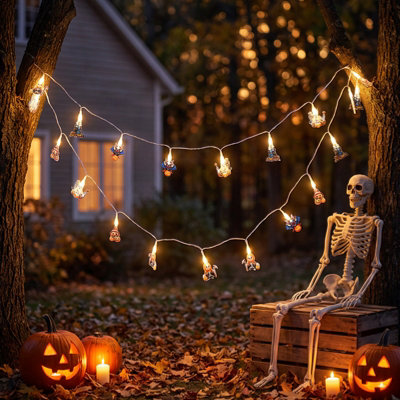 20 LED Battery Operated Halloween String Lights 8 Modes Acrylic ...