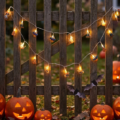 20 LED Battery Operated Halloween String Lights 8 Modes Acrylic ...