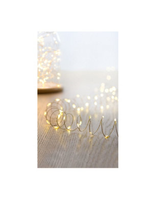 20 LED Indoor Wire Lights Ultra Bright Warm White LEDs Battery Operated 1.9M