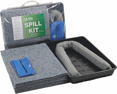 20 Litre EVO Spill Kit including a Drip Tray - Suitable for Hydraulics, Oils, Coolant, Fuels and Mild Ac'ds.