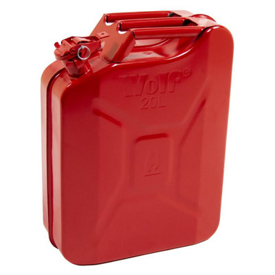 20 Litre Metal Jerry Can Wolf Vibrant Red with Leak-proof Bayonet ...