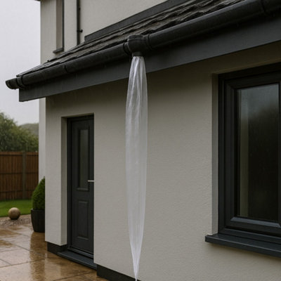 20 Metre Rainwater Long Temporary Downpipe with 4 Cable Ties for Gutter ...