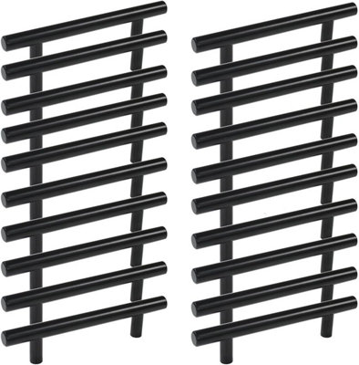 20 Pack Black Furniture Handles, Black Kitchen Cabinet Handles, Black T ...