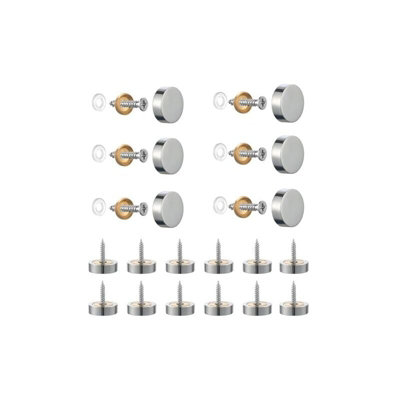 20 Pack Brushed Stainless Steel Screws With Decorative Cap For Mirrors ...