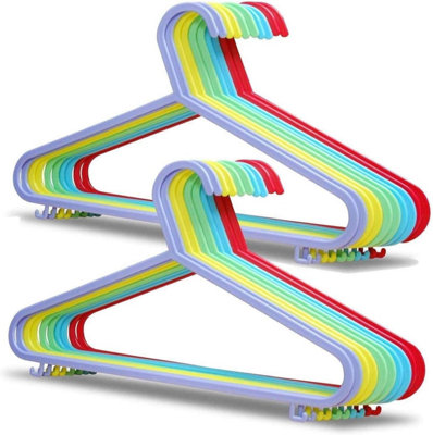 20 Pack Clothes Hangers with Trouser Bar Durable Plastic Adult Hangers ...