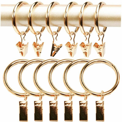 20 Pack Metal Curtain Rings Curtain Clips Curtain Hooks All Purpose for ...