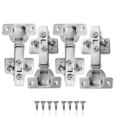 20 PACK Premier Soft Close Kitchen/ Bedroom Cabinet Door Hinges Including Screws and Clip on Backplate Adjustable - 4