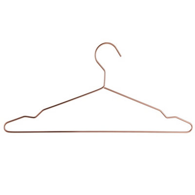 20 Pack Premium Rose Gold Metal Hangers Space Saving Organiser Clothes Hangers For Wardrobes Coat Rack Rails