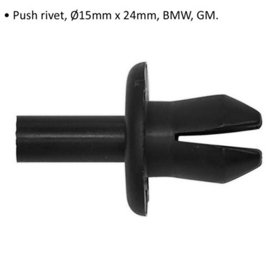 20 Pack Push Rivet Trim Clips for BMW and GM Vehicles - 15mm x 24mm Size