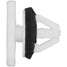 20 PACK White Retaining Clip - 20mm x 16mm - Universal Vehicle Fitting