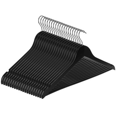 20 Pack Wooden Hangers Black DIY at B Q