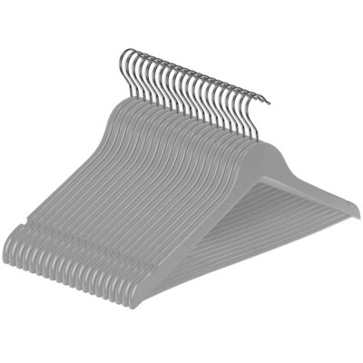20 Pack Wooden Hangers - Grey ASAB
